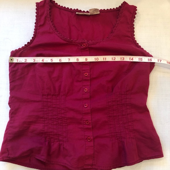 St. John’s Bay Magenta Button Down Sleeveless Top - Size S - Picture 6 of 10